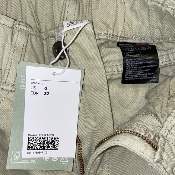 NWT H&M Paperbag/Mom Jean Cotton Pants - Picture 5 of 5